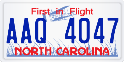 NC license plate AAQ4047