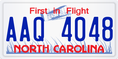 NC license plate AAQ4048