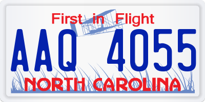 NC license plate AAQ4055