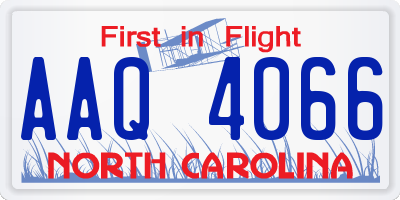 NC license plate AAQ4066