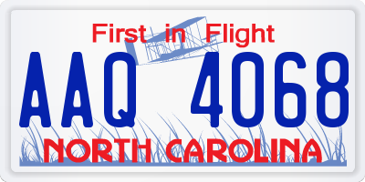 NC license plate AAQ4068