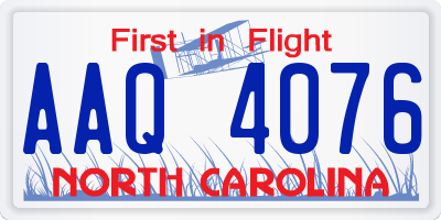 NC license plate AAQ4076