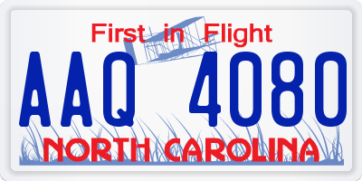 NC license plate AAQ4080