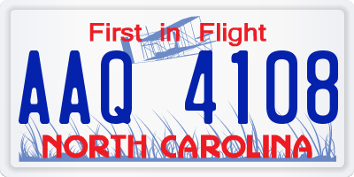 NC license plate AAQ4108