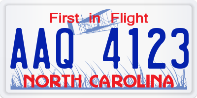 NC license plate AAQ4123
