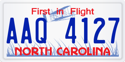 NC license plate AAQ4127