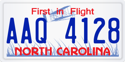 NC license plate AAQ4128