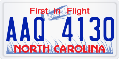 NC license plate AAQ4130