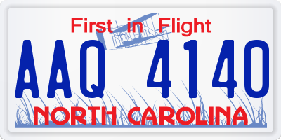 NC license plate AAQ4140