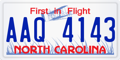 NC license plate AAQ4143