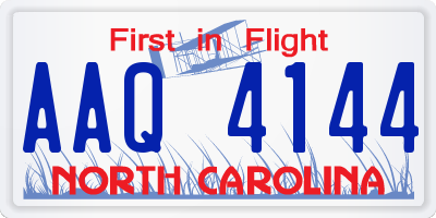 NC license plate AAQ4144