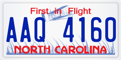 NC license plate AAQ4160