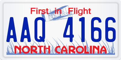 NC license plate AAQ4166