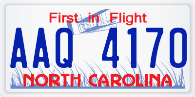 NC license plate AAQ4170