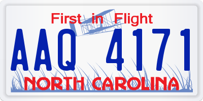 NC license plate AAQ4171