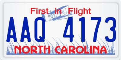 NC license plate AAQ4173