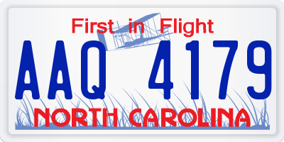 NC license plate AAQ4179