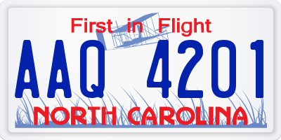 NC license plate AAQ4201