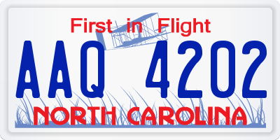 NC license plate AAQ4202