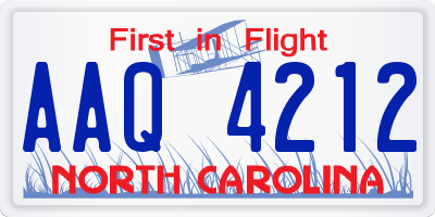 NC license plate AAQ4212