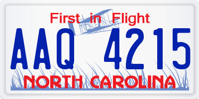 NC license plate AAQ4215