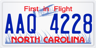 NC license plate AAQ4228