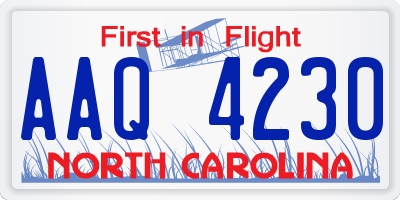 NC license plate AAQ4230