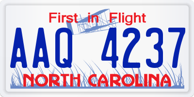 NC license plate AAQ4237