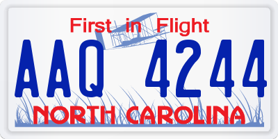 NC license plate AAQ4244