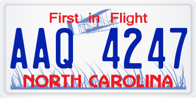 NC license plate AAQ4247