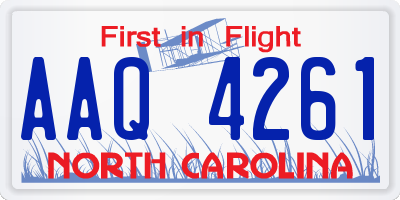 NC license plate AAQ4261