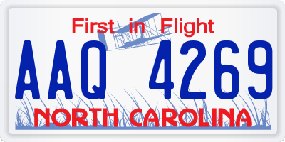 NC license plate AAQ4269