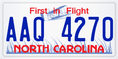 NC license plate AAQ4270