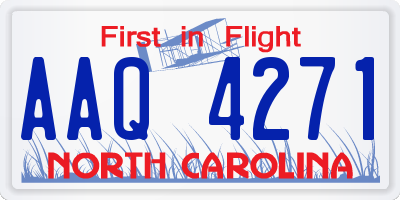 NC license plate AAQ4271