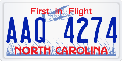 NC license plate AAQ4274