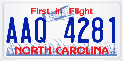 NC license plate AAQ4281
