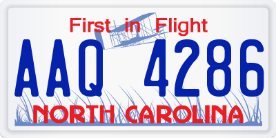 NC license plate AAQ4286