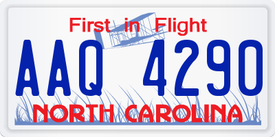 NC license plate AAQ4290