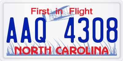 NC license plate AAQ4308