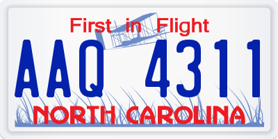NC license plate AAQ4311