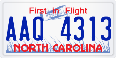 NC license plate AAQ4313