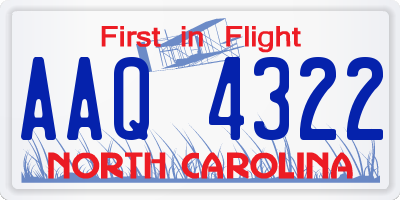 NC license plate AAQ4322