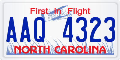 NC license plate AAQ4323