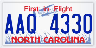 NC license plate AAQ4330