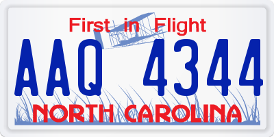 NC license plate AAQ4344