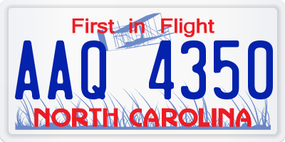 NC license plate AAQ4350