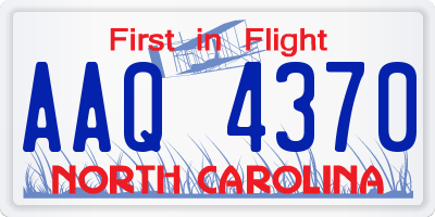 NC license plate AAQ4370