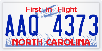 NC license plate AAQ4373