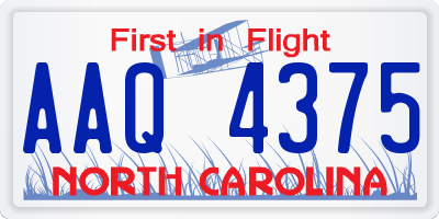 NC license plate AAQ4375