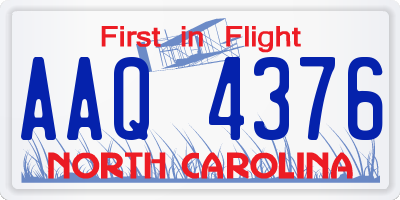 NC license plate AAQ4376